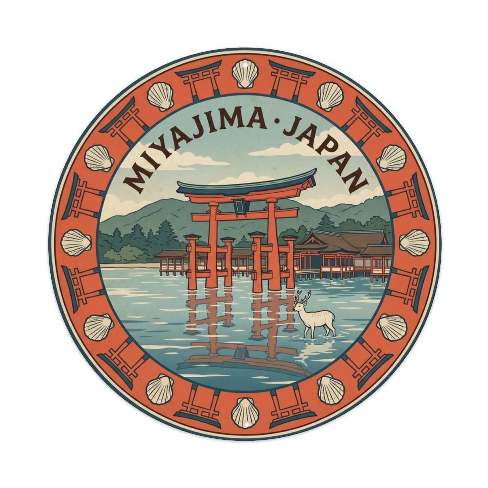 Miyajima Itsukushima Floating Torii High Tide Japan Metal Tin Sign