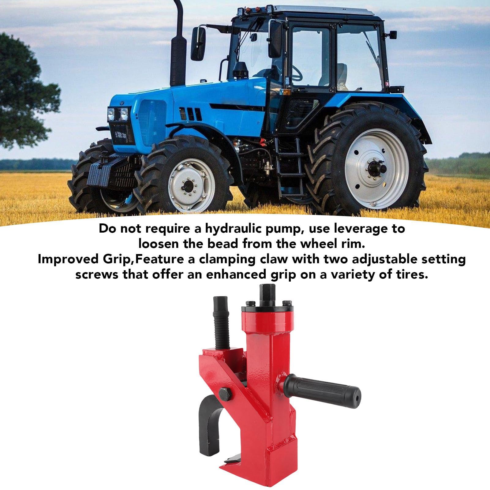 Destalonador manual de neumáticos, herramienta de cambio de neumáticos de alta resistencia, kit de reparación de ruedas portátil y eficiente para ATV UTV Tractor Truck Car, con