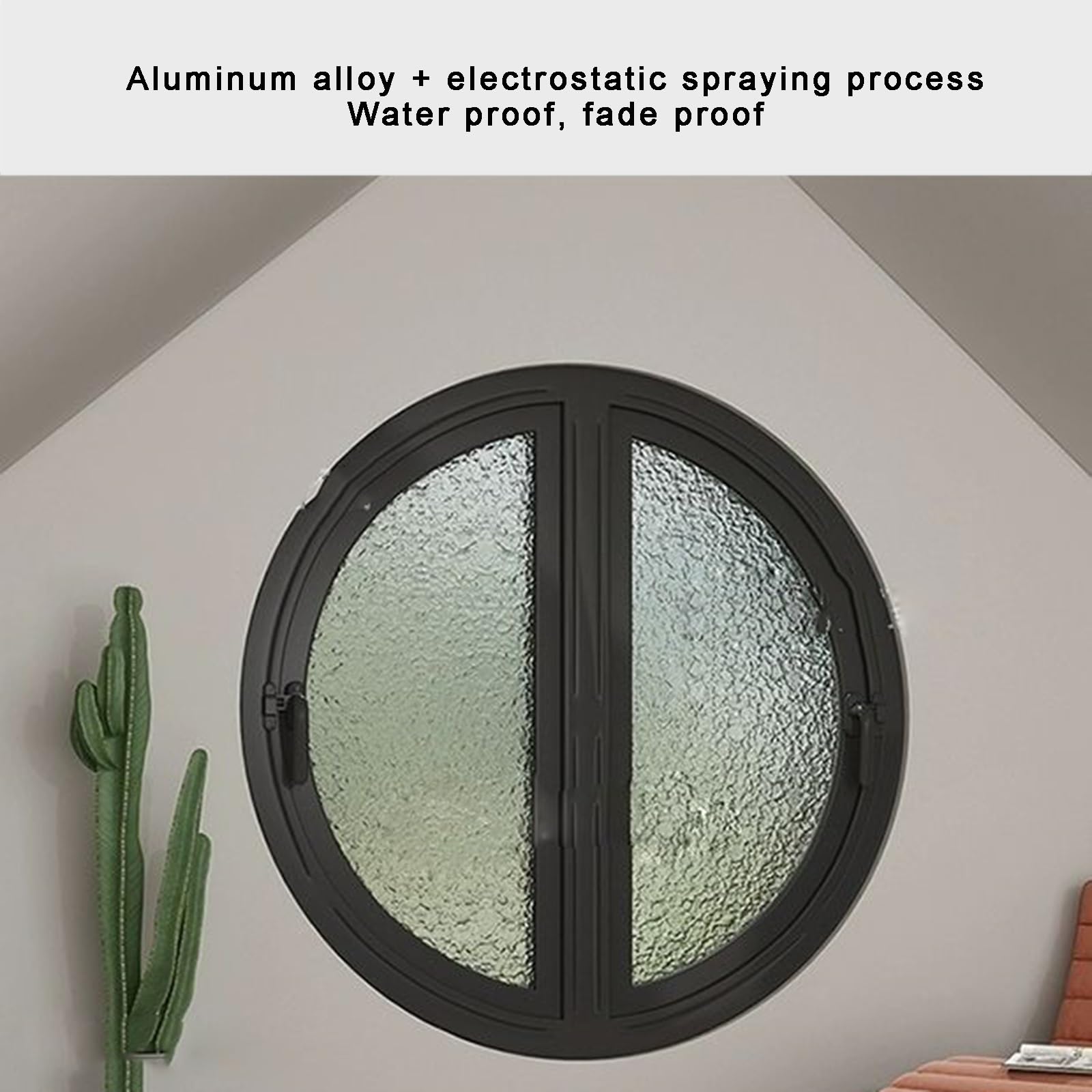 Ventana Giratoria sobre Eje Central Fabricada en Aleación de Aluminio con Diseño de Doble Manilla Y Apertura hacia El Exterior Ventanas Redondas con Ventilación Equipadas con Vidrio Templado