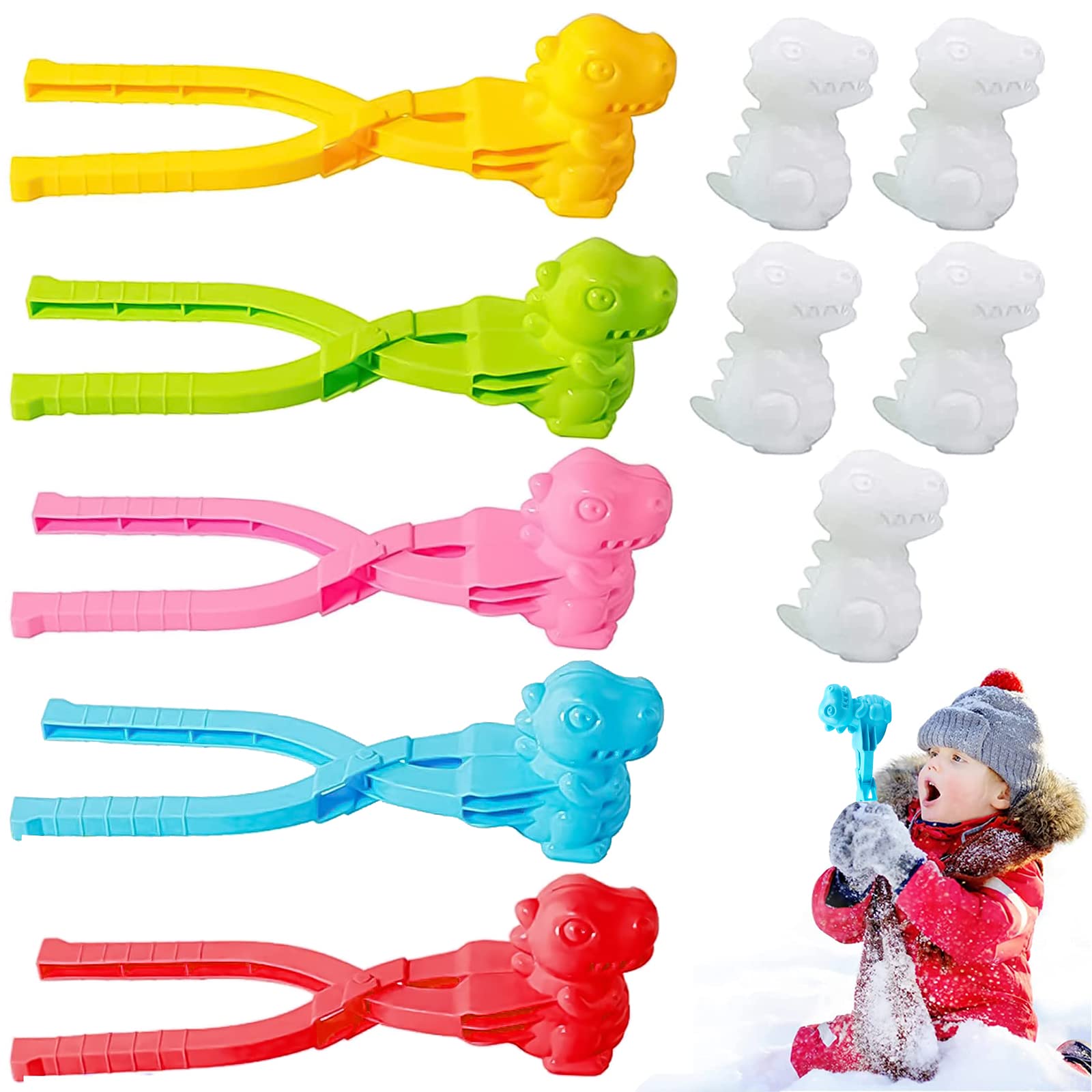 KOIROI 5-teiliges Schneeball-Form-Set - Lustige Schnee- & Sandspielzeuge Für Kinder