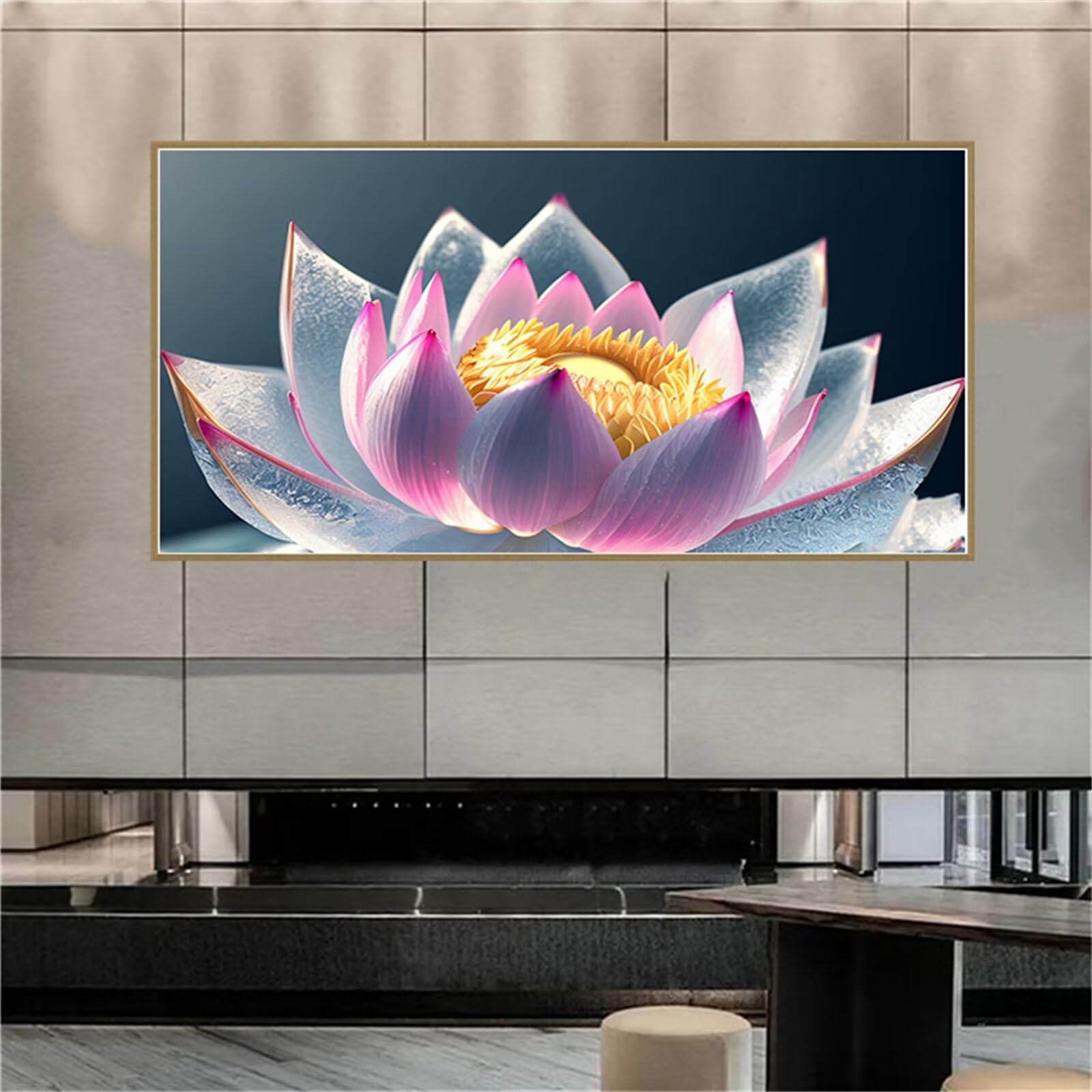 Peinture Diamant Lotus abstrait 60x120cm Broderie Point de Croix