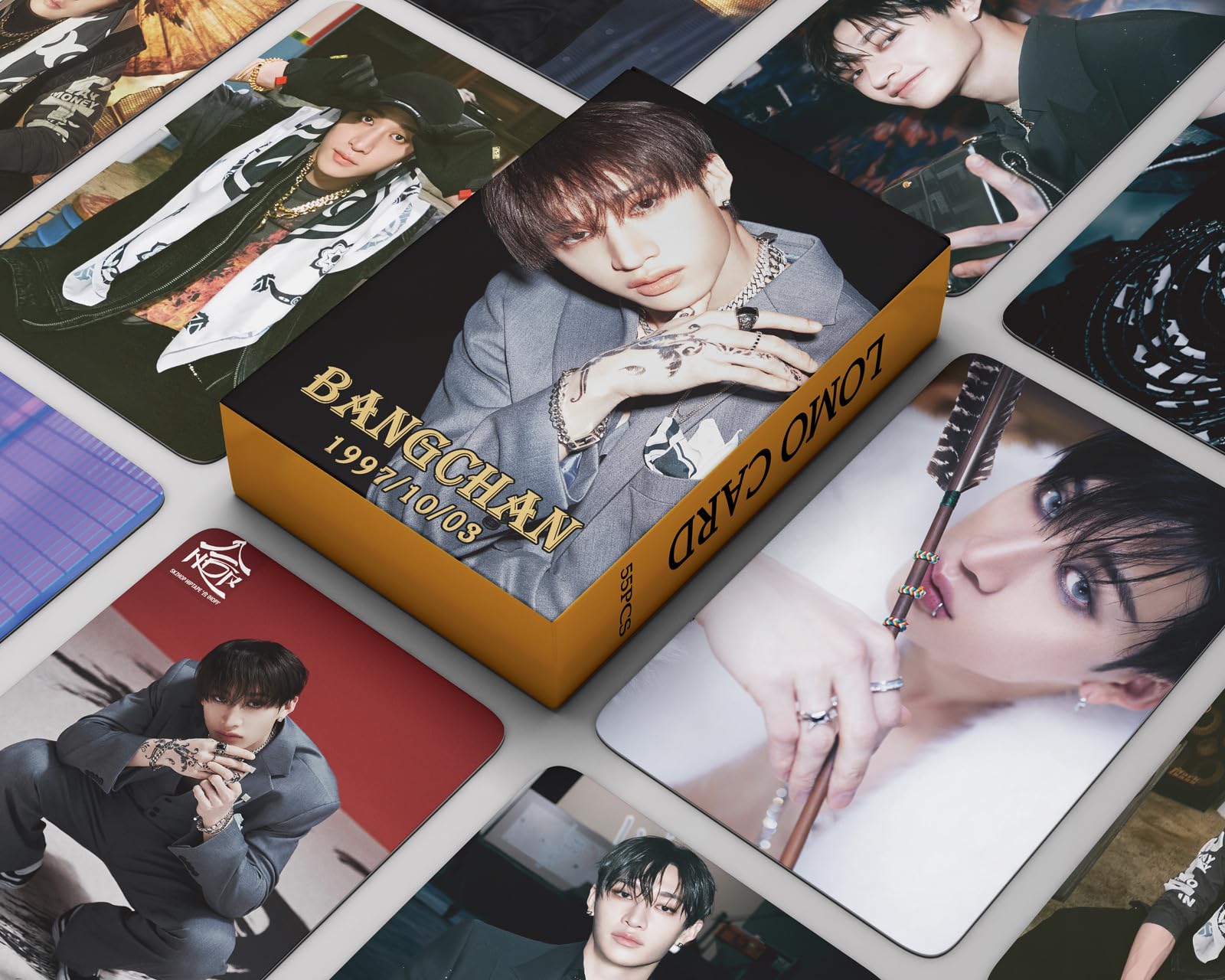 Stray Kids Photocards 55 PCS Album Photo Cards Kpop Gift Lomo Cards for Boys and Girls (Bang Chan)