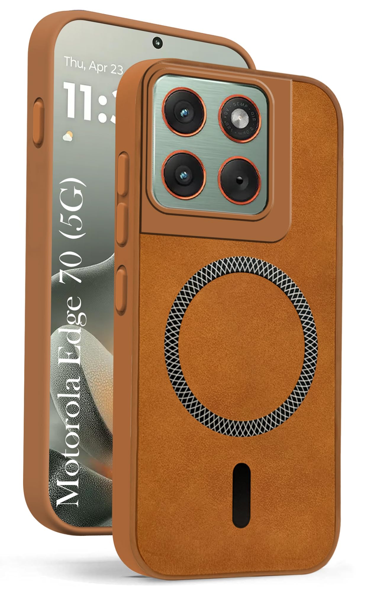 Jkobi Leather Finish Back Cover Case for Motorola Moto Edge 70 (MagSafe Compatible Wireless Charging | Soft Touch | Camera Bump Protection)-image-47