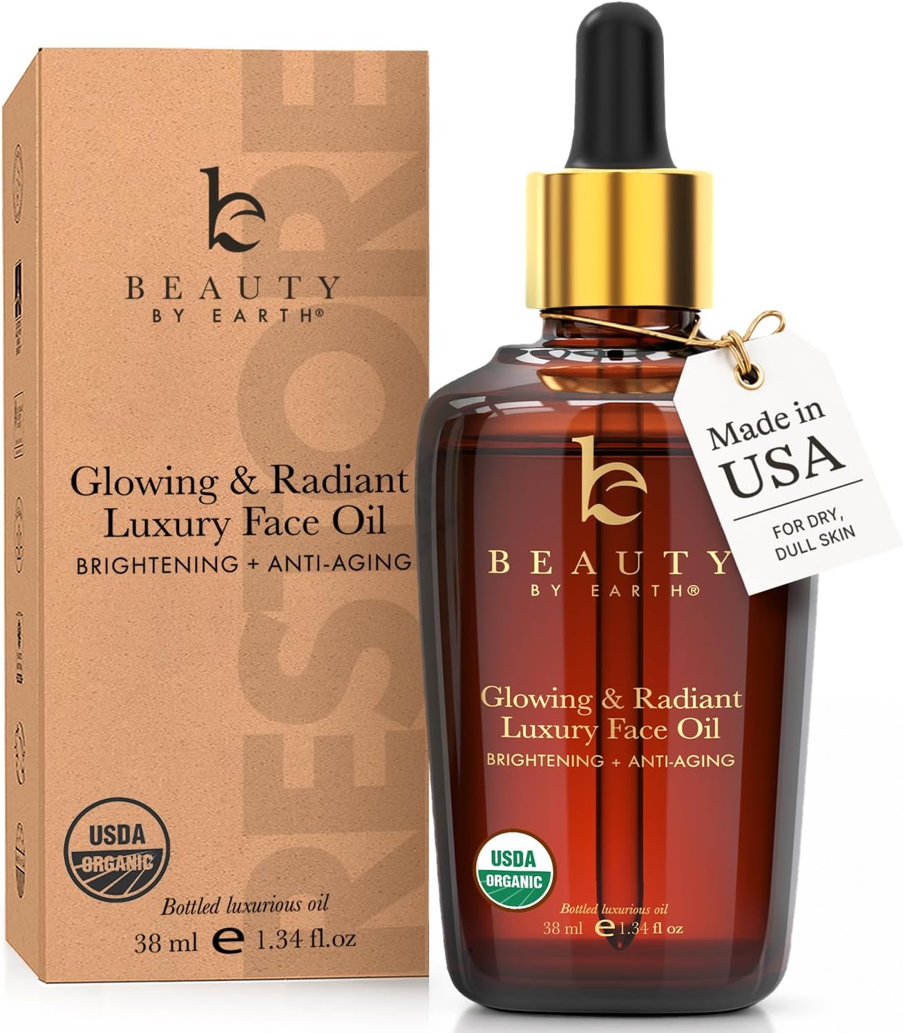 Organic Face Oil - Anti Aging Moringa Leaf Organic Jojoba Oil, Dark Spot Corrector Face Oils and Serums for Face Care, Face Moisturizer Anti Aging, Brightening Oil for Face (1 Bottle)