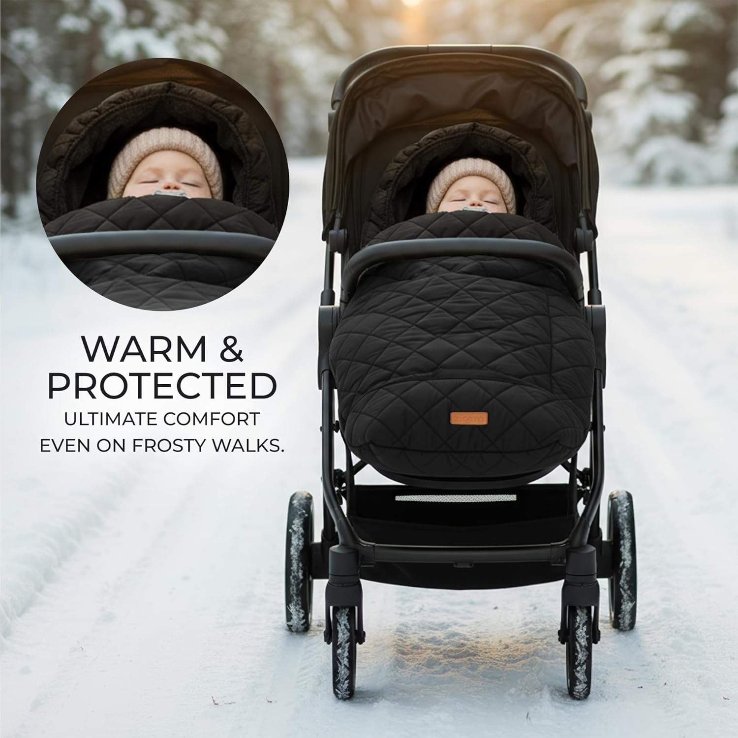 Warm and Cozy Winter Stroller Cover for Baby - Waterproof Bunting Bag with Soft Fleece Lining and Universal Fit for Strollers - Protective Footmuff Blanket for Ultimate Comfort in Wind, Rain & Snow - Image 8