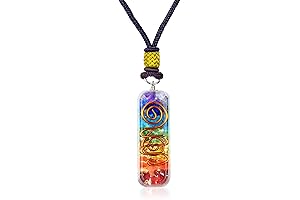 Orgonite Crystal Seven Chakra Pendant Necklace for Spiritual Balance