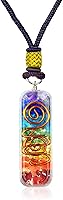 Vista 1 de Orgonite Crystal Handmade Seven Chakra Pendant with Adjustable Cord - Orgone Healing Stone Necklace for Spiritual Balance, Meditation, Yoga, Reiki
