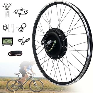 Kit de conversão para bicicleta elétrica, 48v, 1000w/1500w, motor de cubo dianteiro sem escova, roda dianteira, kit de motor de conversão de bicicleta elétrica,1500W/48V-26inch