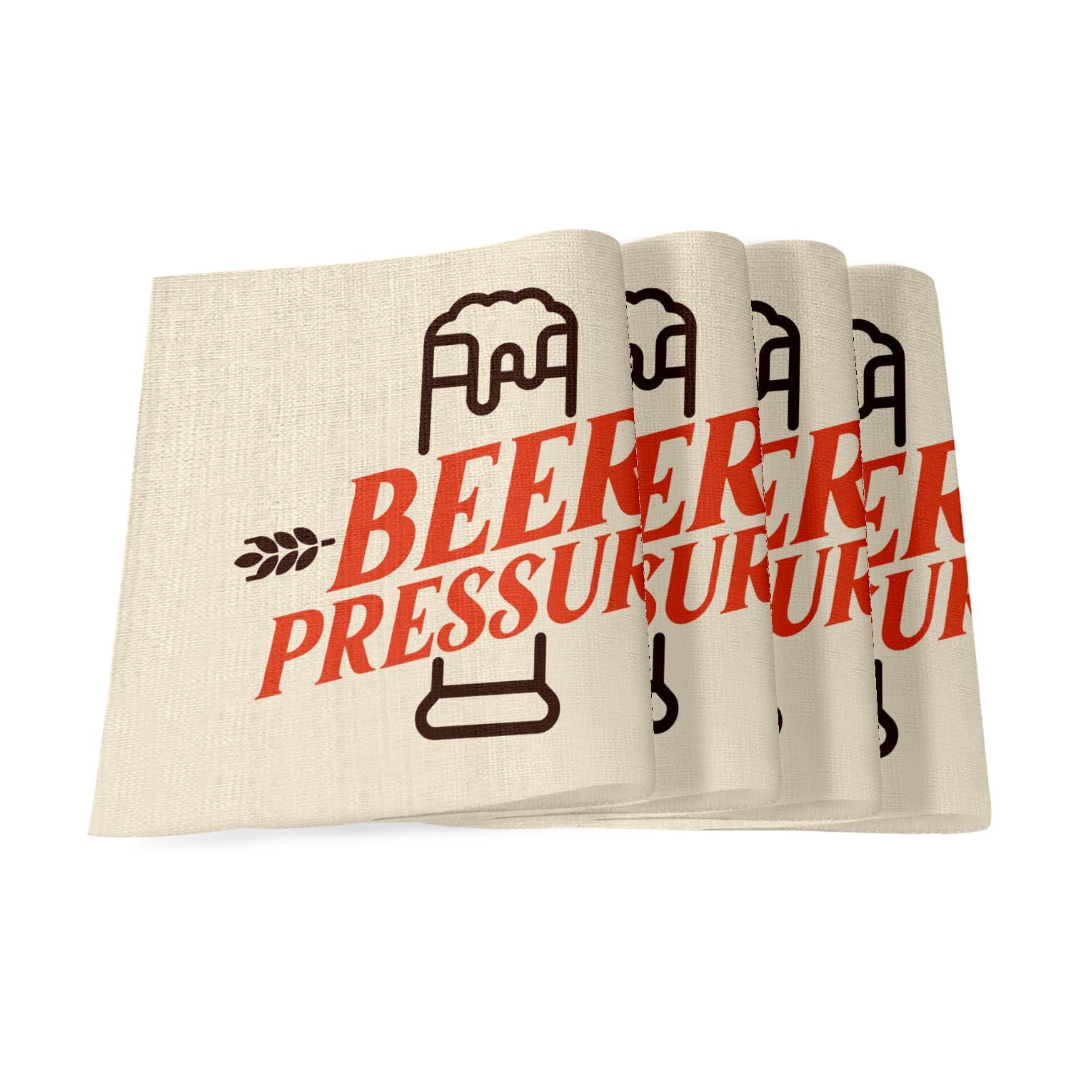 Lot de 4 sets de table en lin Beer Pressure grand format premium pour table de fête