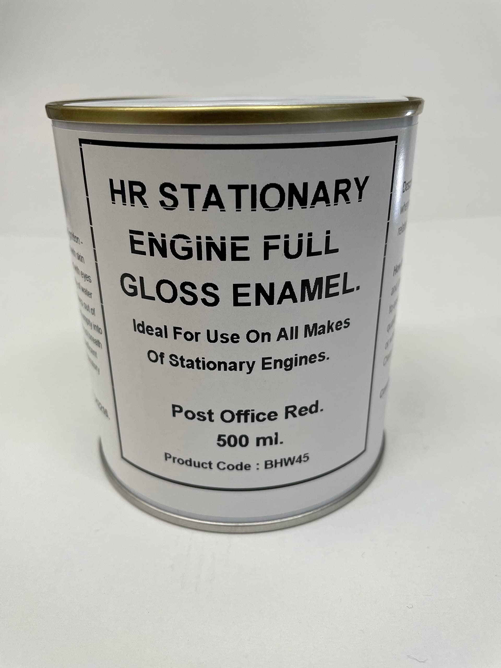 Fascinating Finishes Ltd 1 x 500ml P.O. Red - BS381c 538. Stationary Engine Full Gloss Heat Resistant Enamel Paint