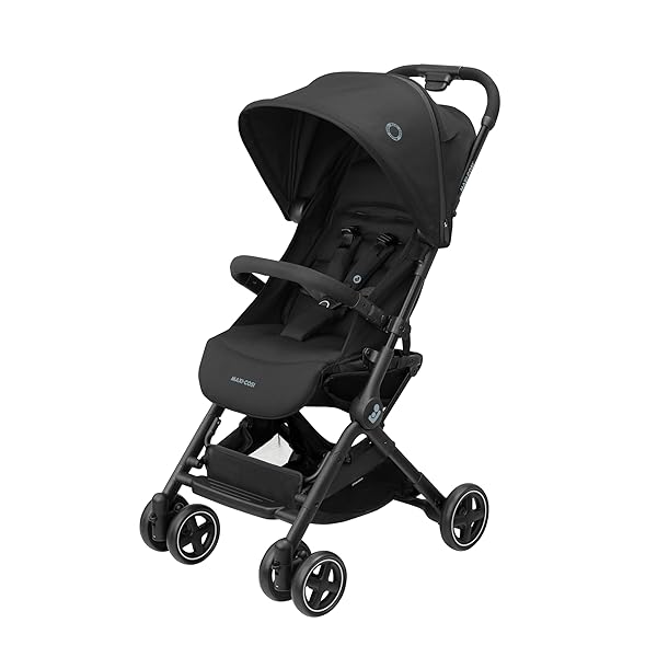 Maxi-Cosi Lara2, Lightweight Pushchair, 0-4 Years, 0-22 kg, Compact Baby Stroller, 3 Reclinations, Total Recline, Automatic Folding, Shoulder Strap, Essential Black