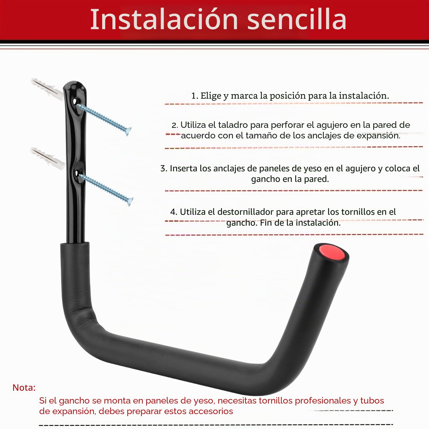 Ganchos de almacenamiento para kayak, 38,5 cm, resistente, para montar en la pared, para canoa, tabla de surf, tabla de esquí, escalera, sillas plegables, bicicletas y herramientas de jardín