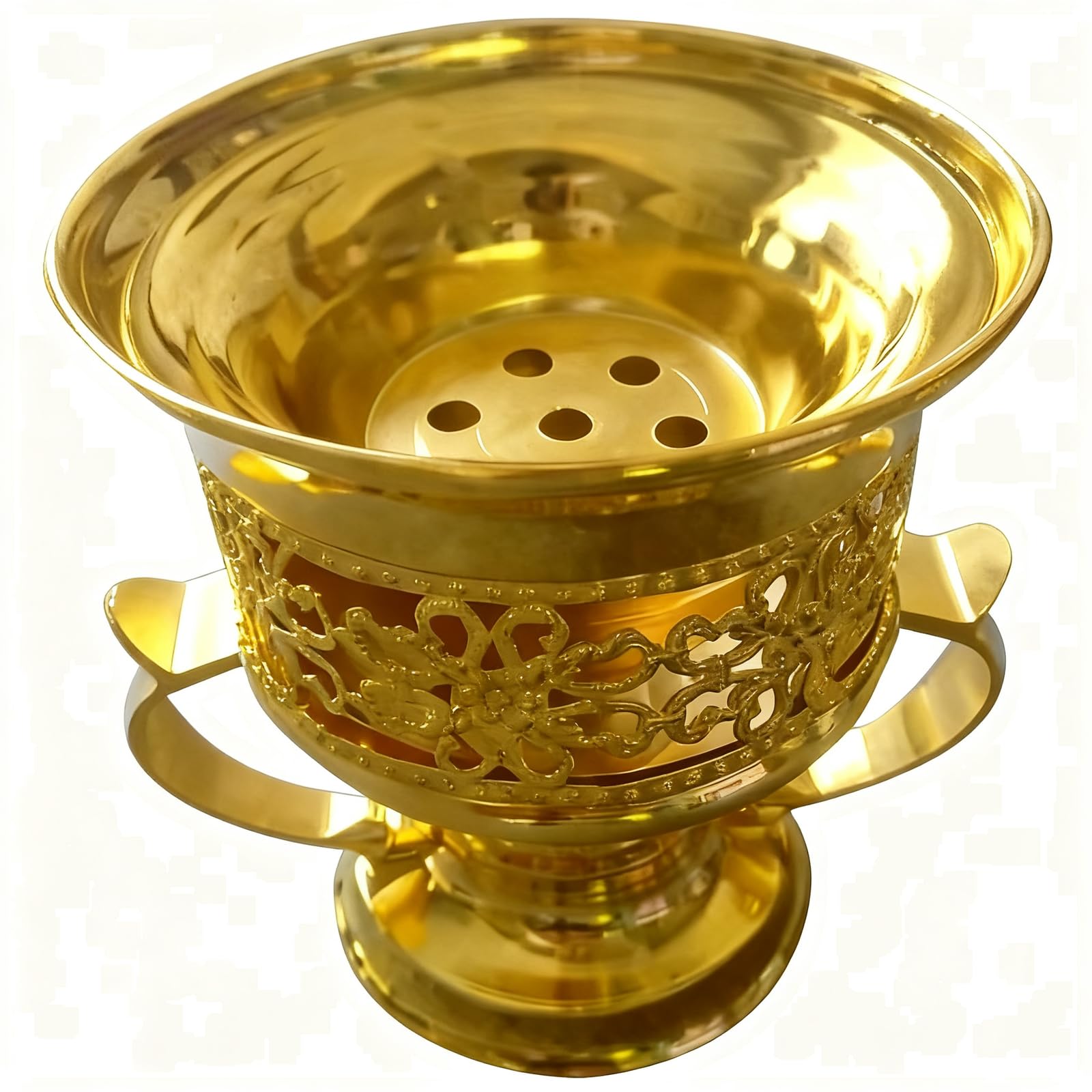 ALCXAZS Versatile Home Decor Piece Arabic Incense Burner Alloy Charcoal, S