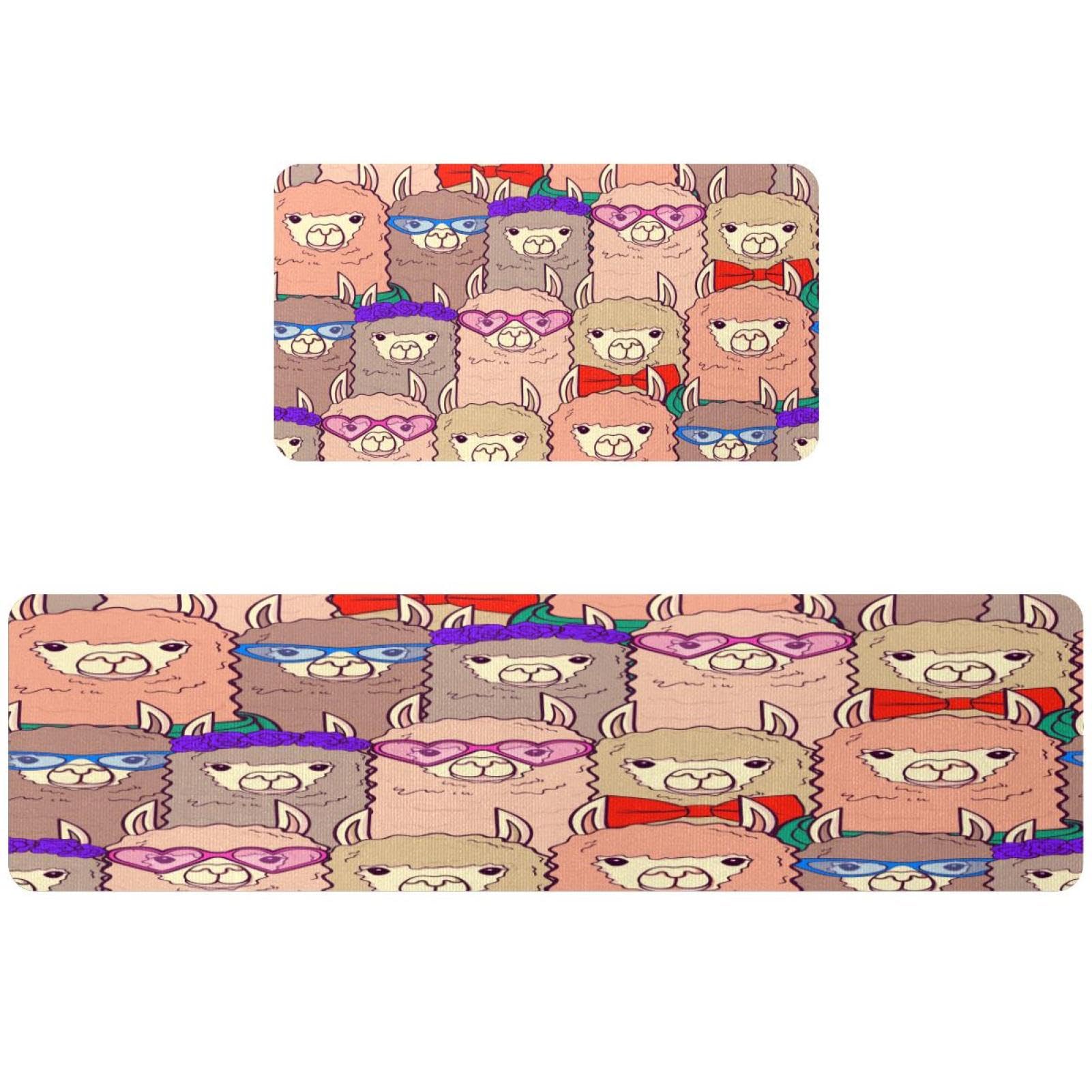 Tapis de cuisine absorbant lot de 2 tapis de sol anti-salissure motif lama