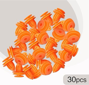 30 PCS Car Door Panel Buckle, Door Trim Panel Nylon Fixing Clip Replacement, Push Fastener Clip Accessories, Compatible with Honda Toyota Changan Wuling Nissan Ford Volkswagen Chery (Orange)
