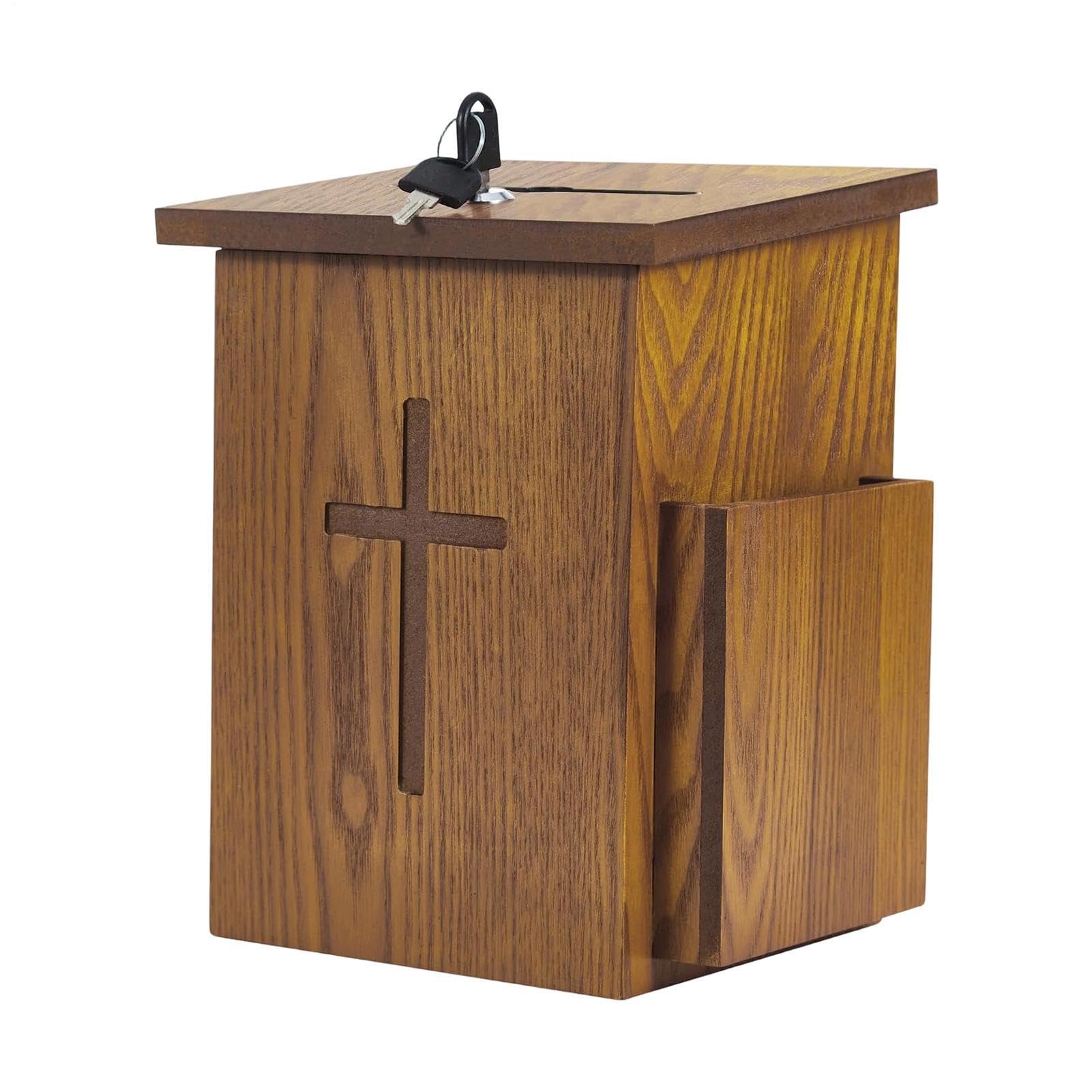 Prayer Request Box - Charity Ballot With Lock | Church Offering Box,Wall Mounted With Slot,Church Donation Boxes, For Parish Shrine Funeral Tithe Event Religious Service Fundraising Congregation