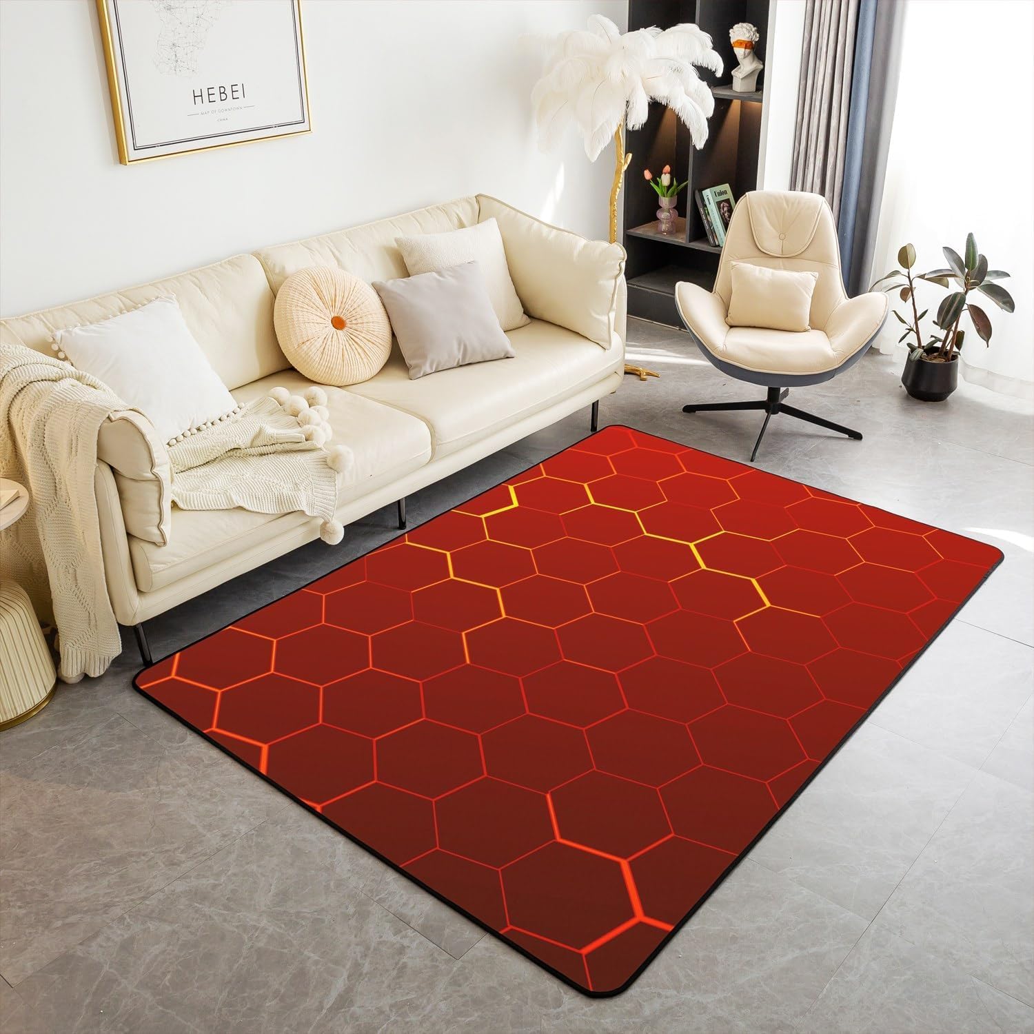 Tapis antidérapant 100x150 et moelleux pour salon et chambre d'enfant