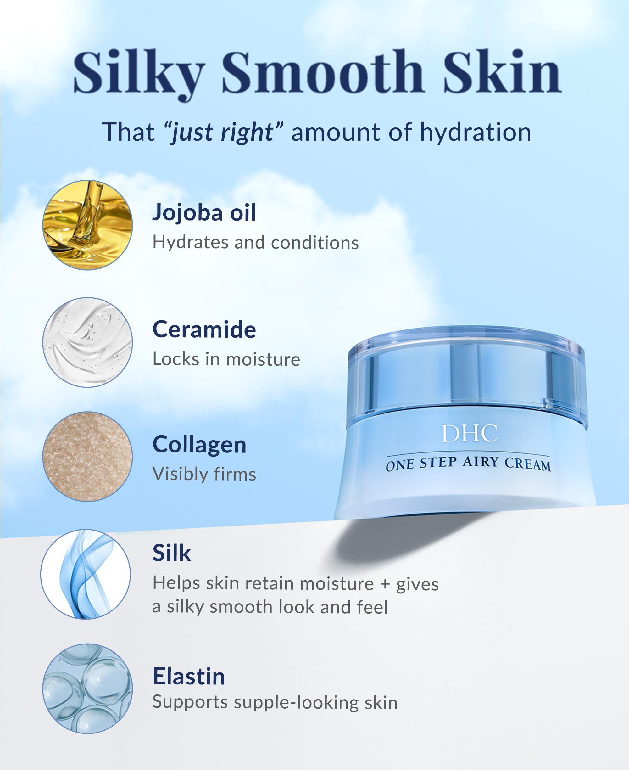 DHC One Step Airy Cream Lightweight Multifunctional Moisturizer, 1.7 oz