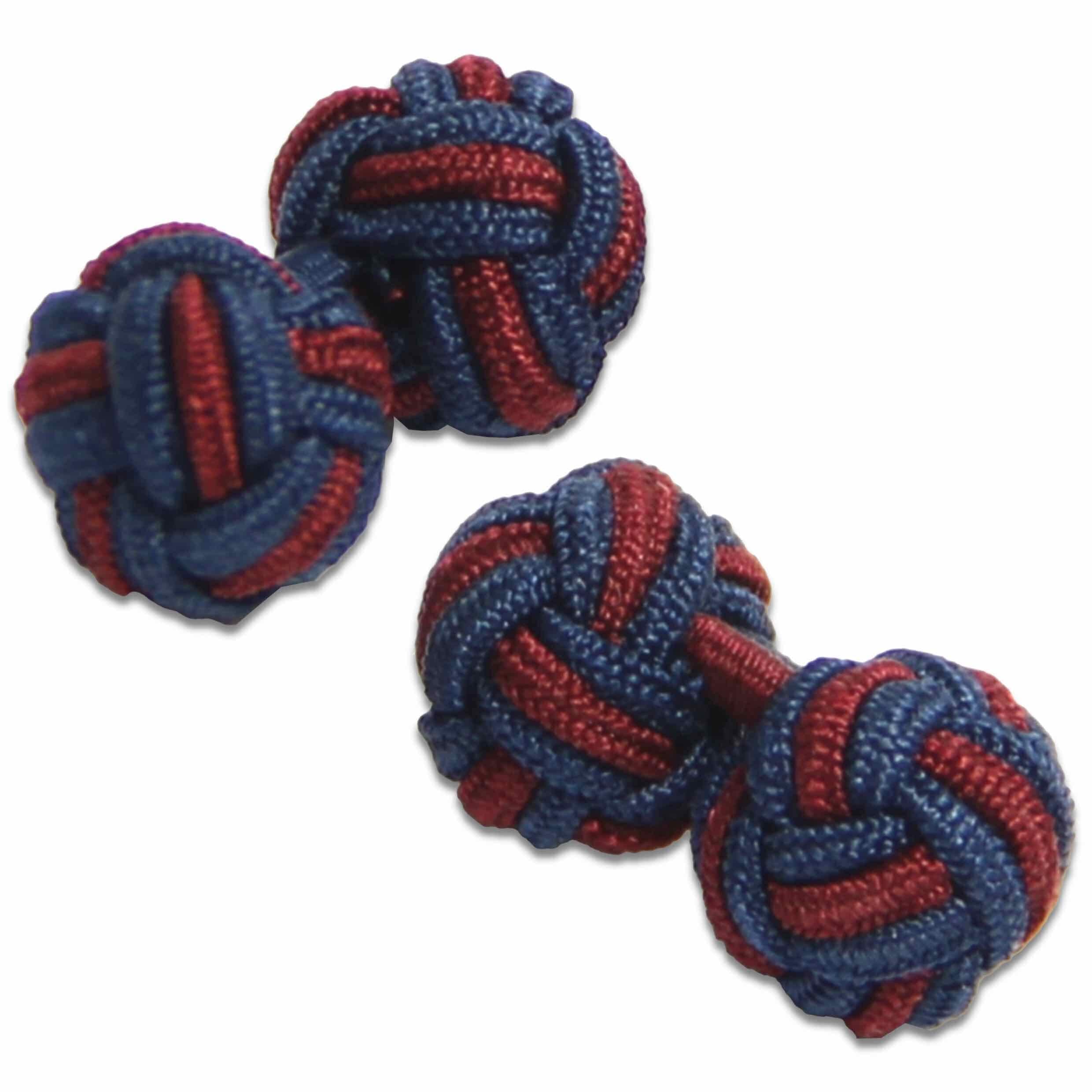 The Regimental Shop Men's Navy/Maroon, Blue/Red/Blue Household Division Regital Knot Cufflinks