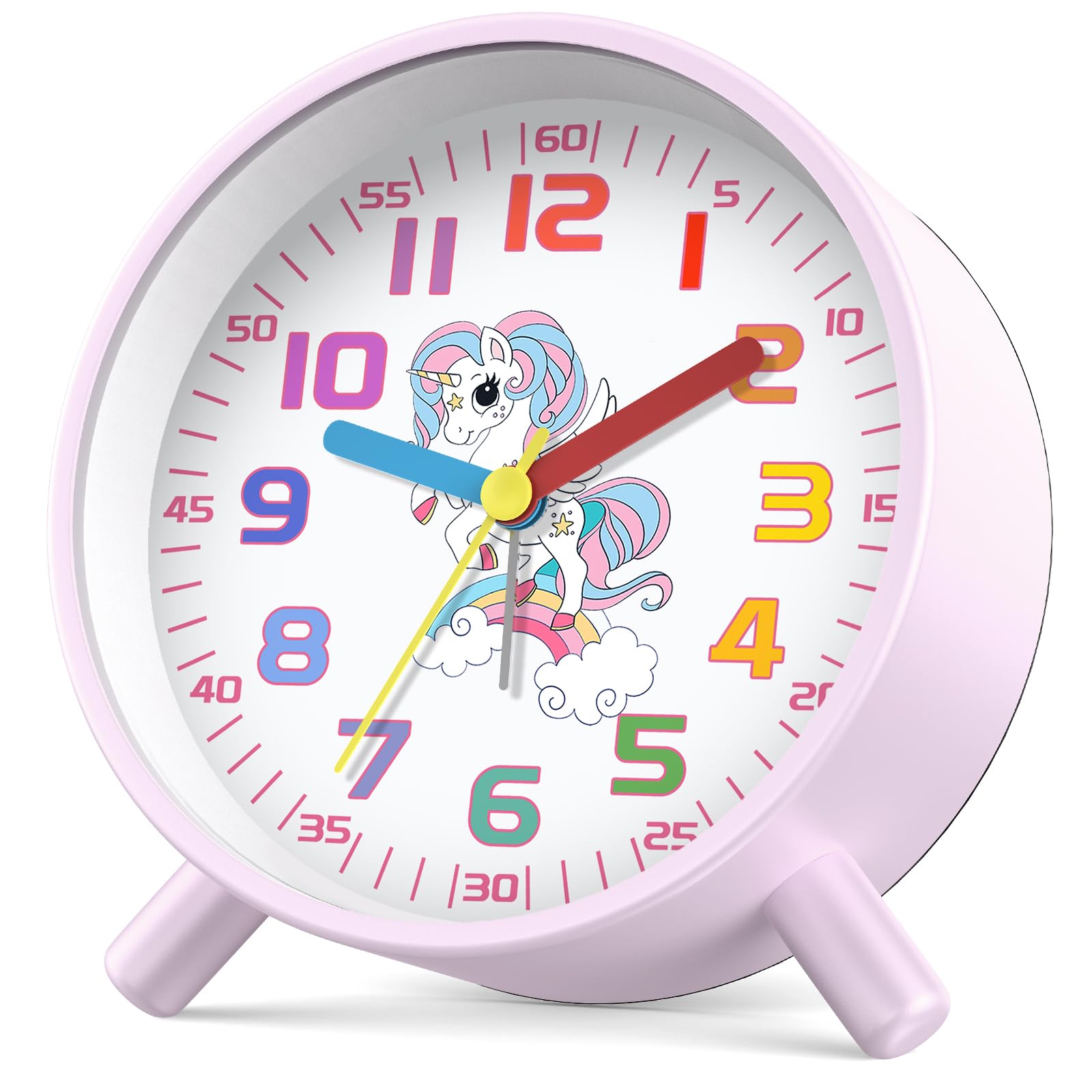 SOCICO Analoger Wecker Retro Metall Nachtlicht Schlummer Batterie,Lila | Retro Metall, batteriebetrieben, Nachtlicht, Schlummerfunktion. Geschenk fur Kinder, perfekt fur Büro, Zuhause, Reise