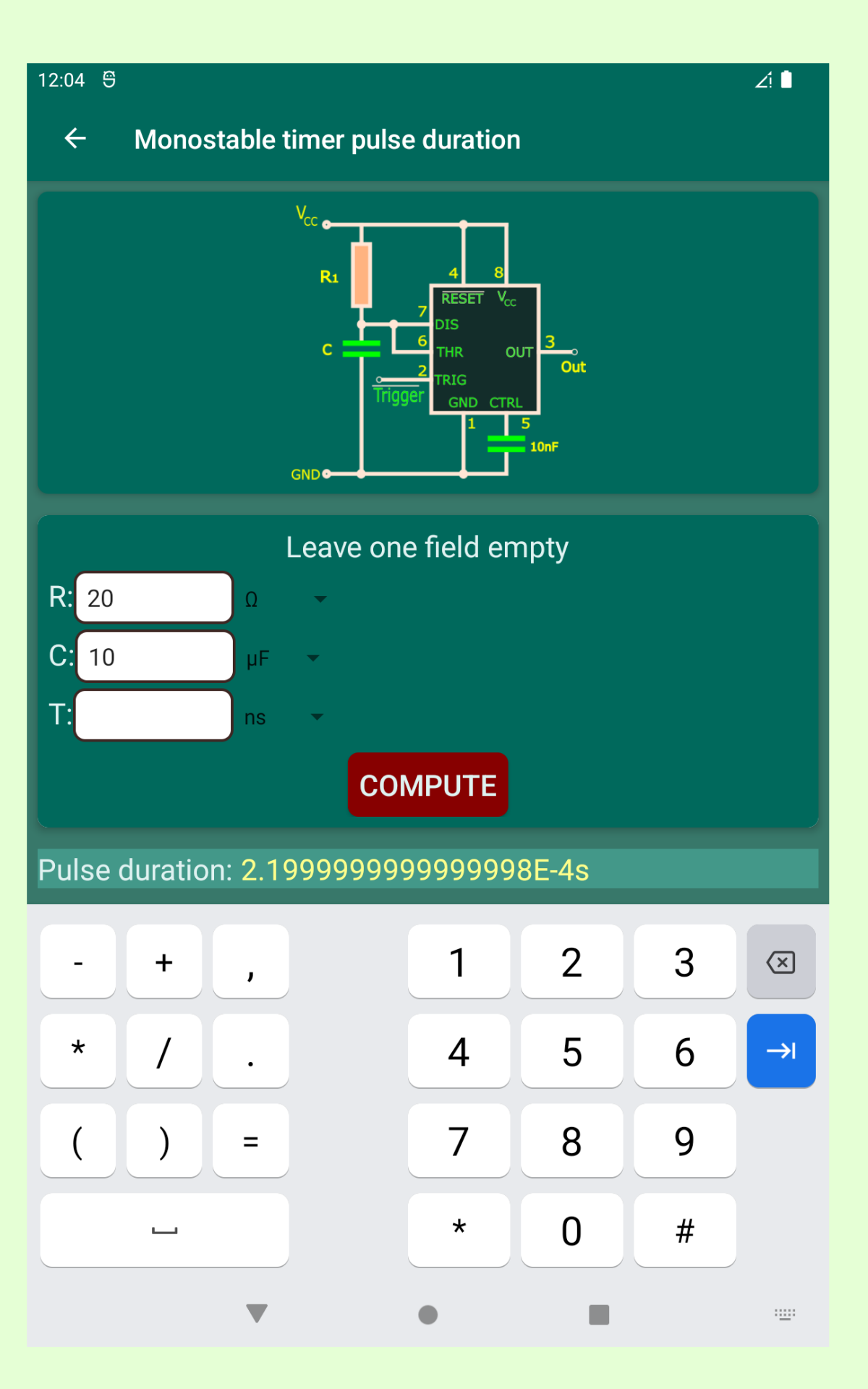 Calculatronics Electronics circuit calculator App on Amazon Appstore