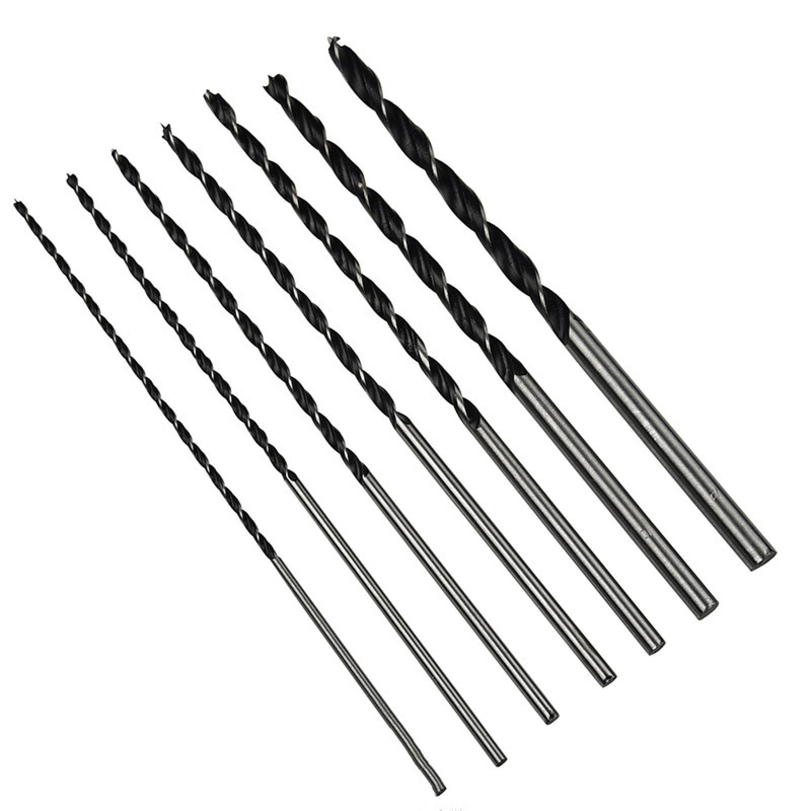 Set di 7 punte per trapano per legno extra lunghe Twist Ferramentas Furade Brad Point da 12"/300 mm, utensile perforatore per lavorazione del legno