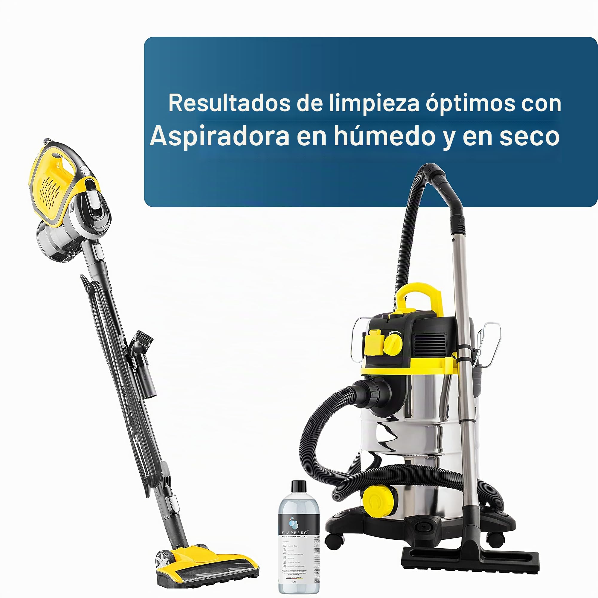 KLARBERG 1L Limpiador Textil Concentrado para Sofá Alfombras y Asientos de Coche | Limpia sofá alfombra asientos de coche y moqueta profundamente. Fórmula concentrada compatible con dispositivos y uso manual.