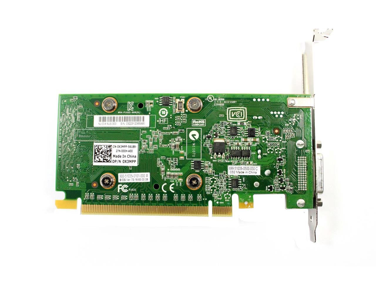 NVIDIA Quadro NVS300 512 MB GDDR3 SDRAM Scheda Grafica Video 625629-001 632486-001 X3MPP