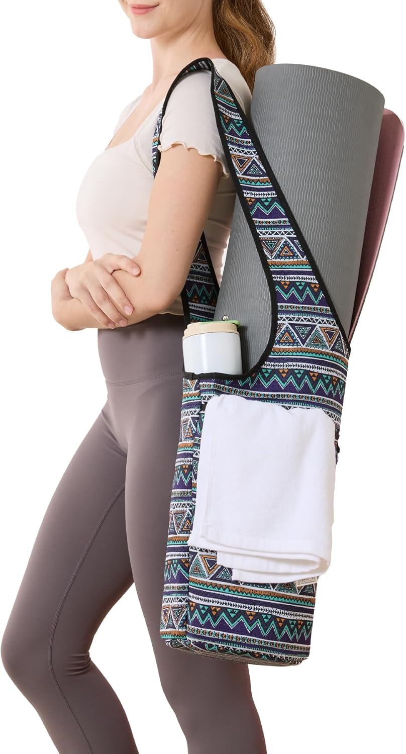 Yoga Mat Bag – Neoprene, Lightweight, Spacious Carrier, Large Zipper Pocket, Ideal for Gym Yoga & Fitness Mats