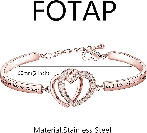 Miniatura 2 de FOTAP Pulsera My Maid of Honor Today My Sister Forever, regalo de boda y fiesta