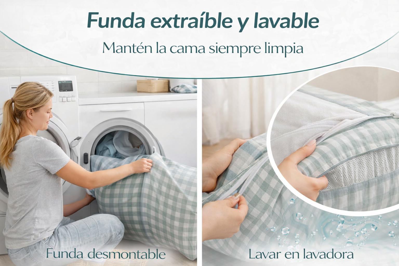 Cama para Perro Mediano 75x50 cm, Funda Lavable. Ideal para Perros hasta 10 kg y Gatos