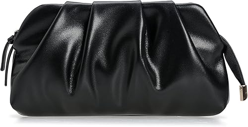 CHARMING TAILOR Bolso tipo sobre elegante de cuero vegano suave con pliegues de PU para mujer