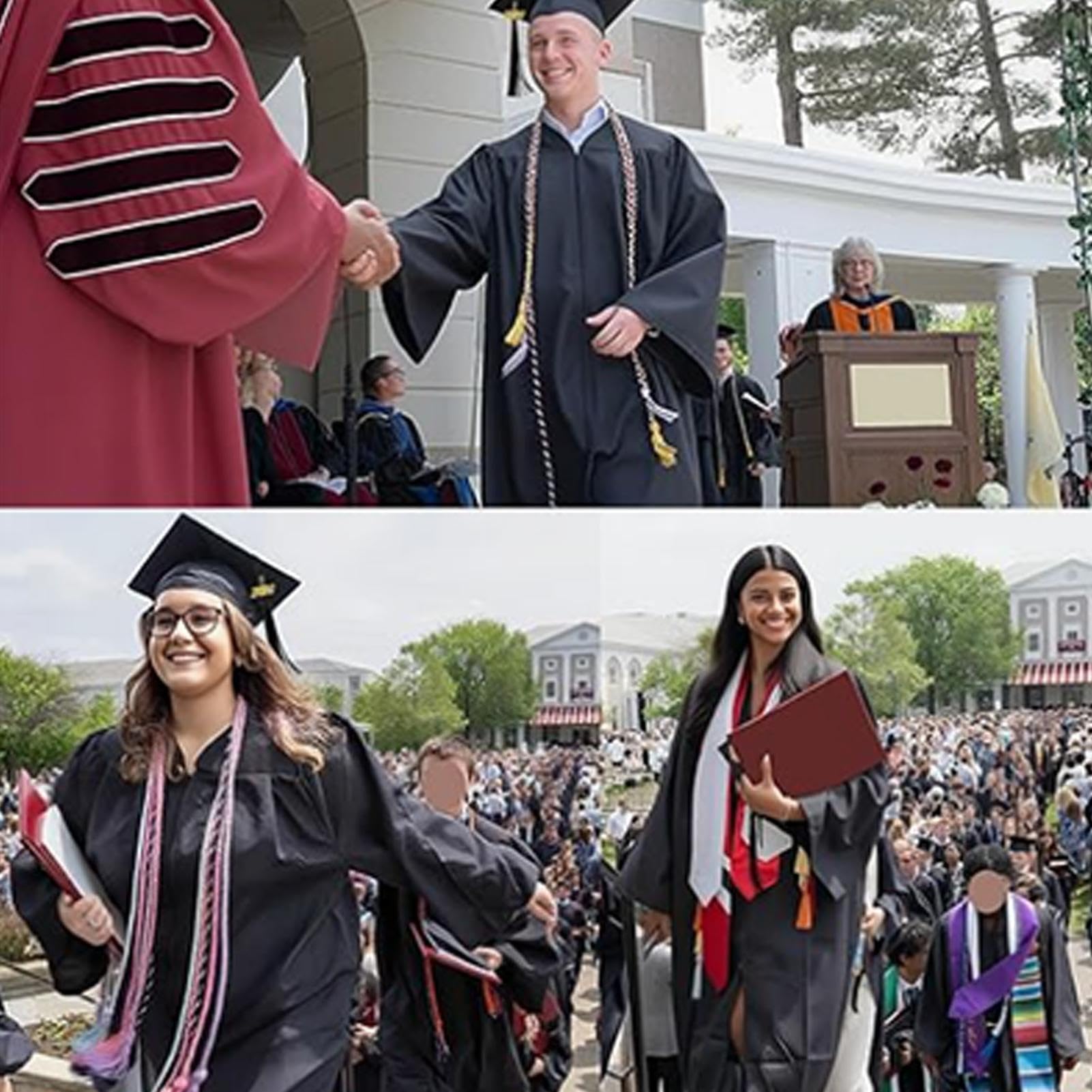 Sombrero y vestido de graduación – Traje académico mate con estola | Conjunto de vestido de graduación universitaria 2026 – para hombres, mujeres, estudiantes, campus, fiesta de fotografía