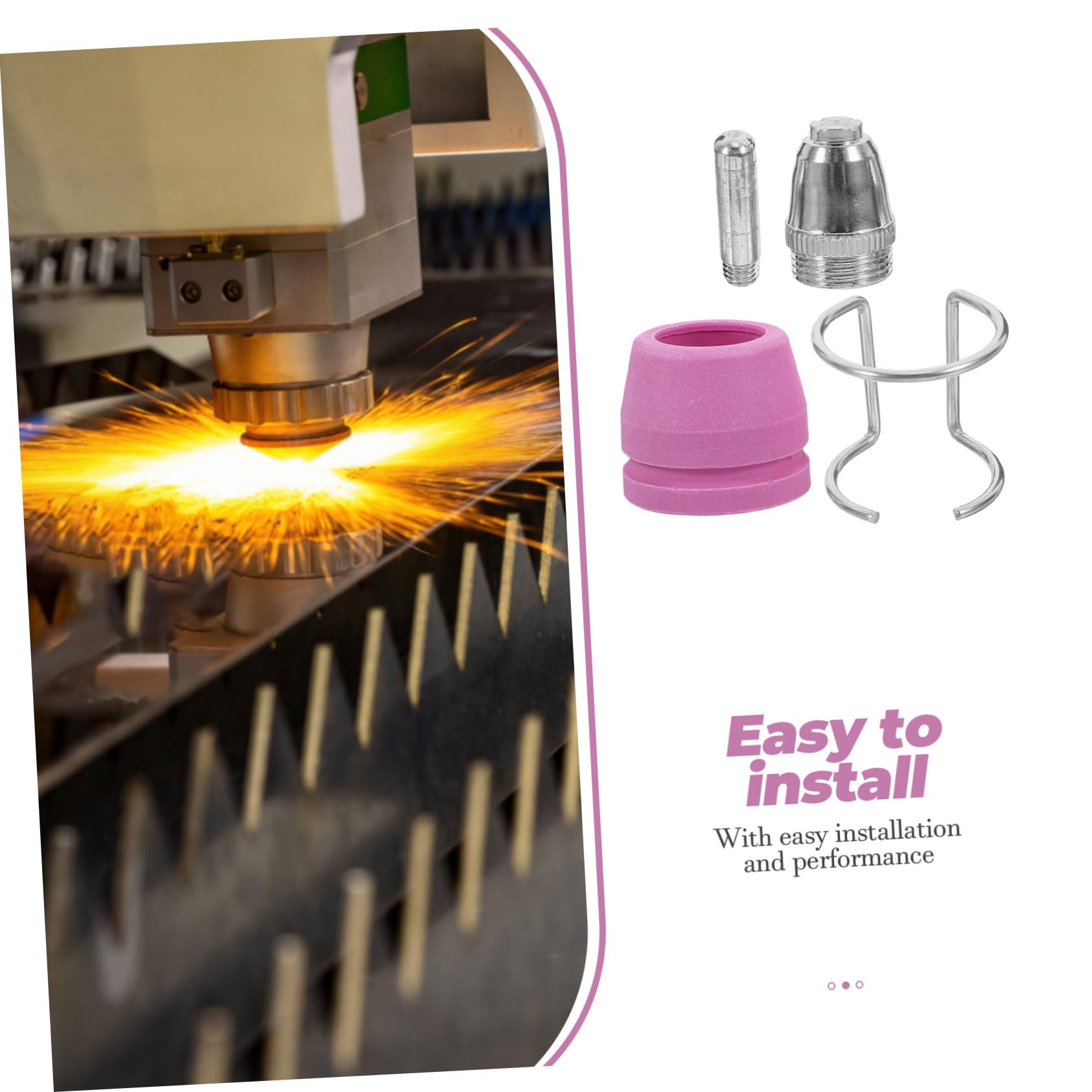 Artibetter Set 26 Pezzi Accessori Ugelli, Elettrodi, Supporti e Coperture Protettive per Taglio Plasma in Acciaio e Plastica per Taglio Preciso Compatibili Macchine Plasma