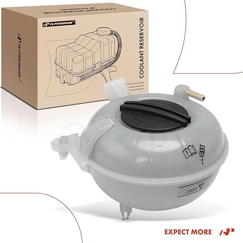 Miniatura 9 de A-Premium Tanque de depósito de recuperación de desbordamiento de refrigerante del motor [con tapa y sensor] compatible con Audi A3, S3 y Volkswagen