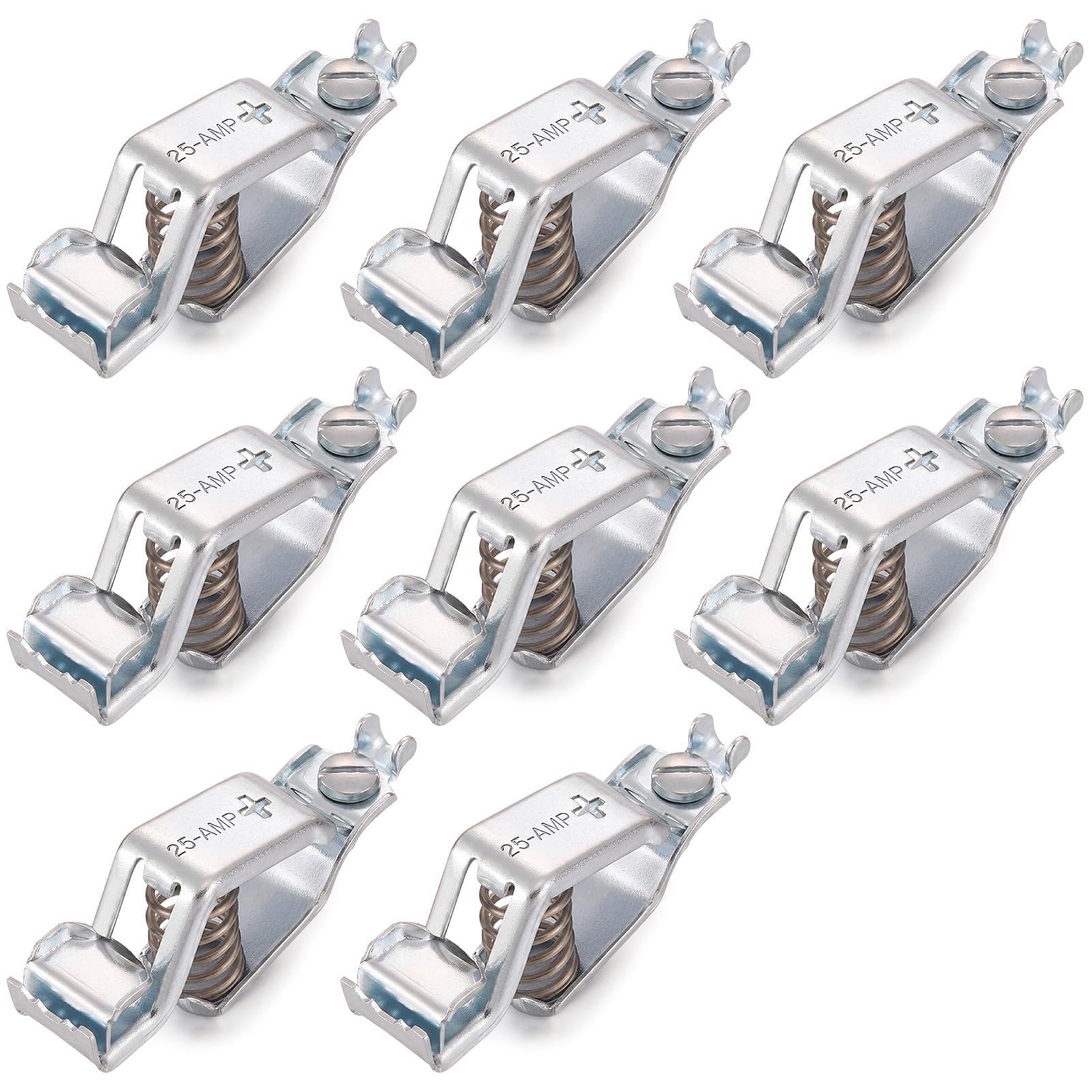 Sabary BU-24APN Morsetti a coccodrillo resistenti per batteria da 25 A, con terminali a vite, manicotti isolati, clip di prova in metallo per test batteria automobilistica, applicazioni elettroniche