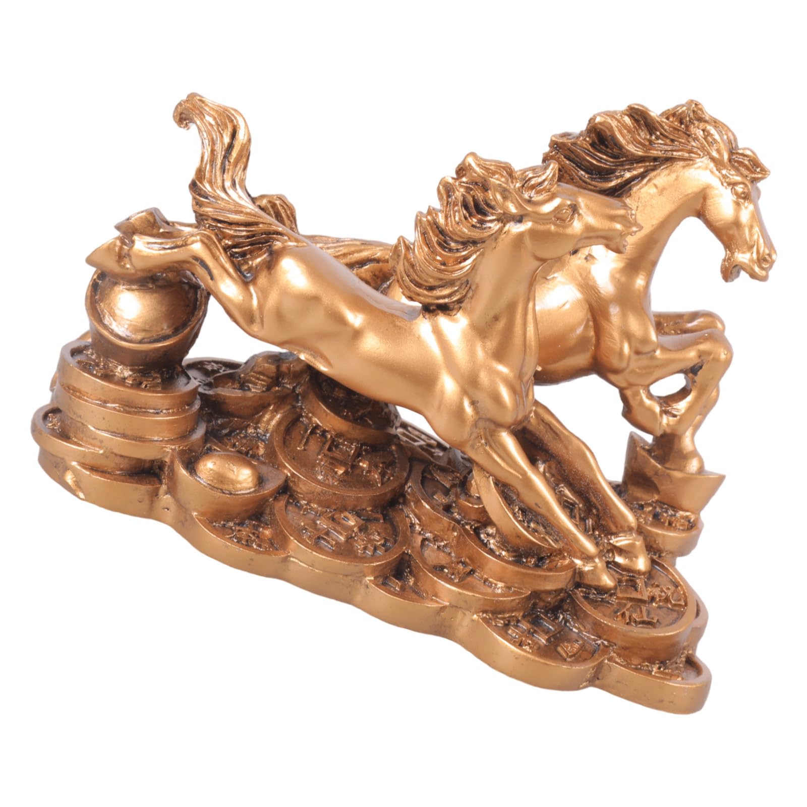 HDOYTXXM Galloping Horse Resin Statues Fengshui Wealth Career Success Home Table Decor Horse Statues Home Decors