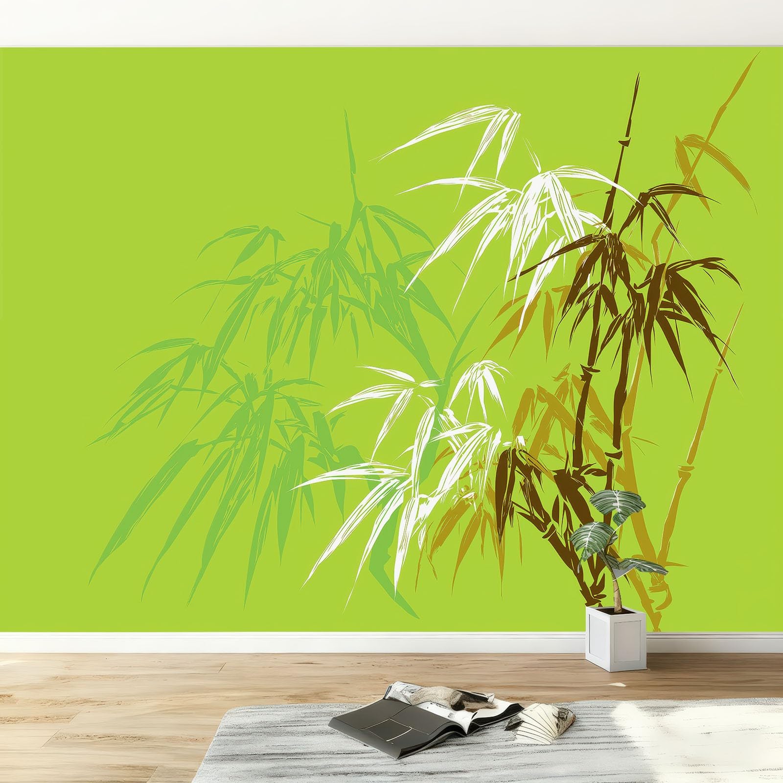 Fototapeta ścienna chińska roślina bambus 250 x 175 cm fototapeta, farba do prania atramentem, malarstwo, włóknina, mural tapeta do salonu, sypialni, pokoju dziecięcego, telewizora, sofa, tło