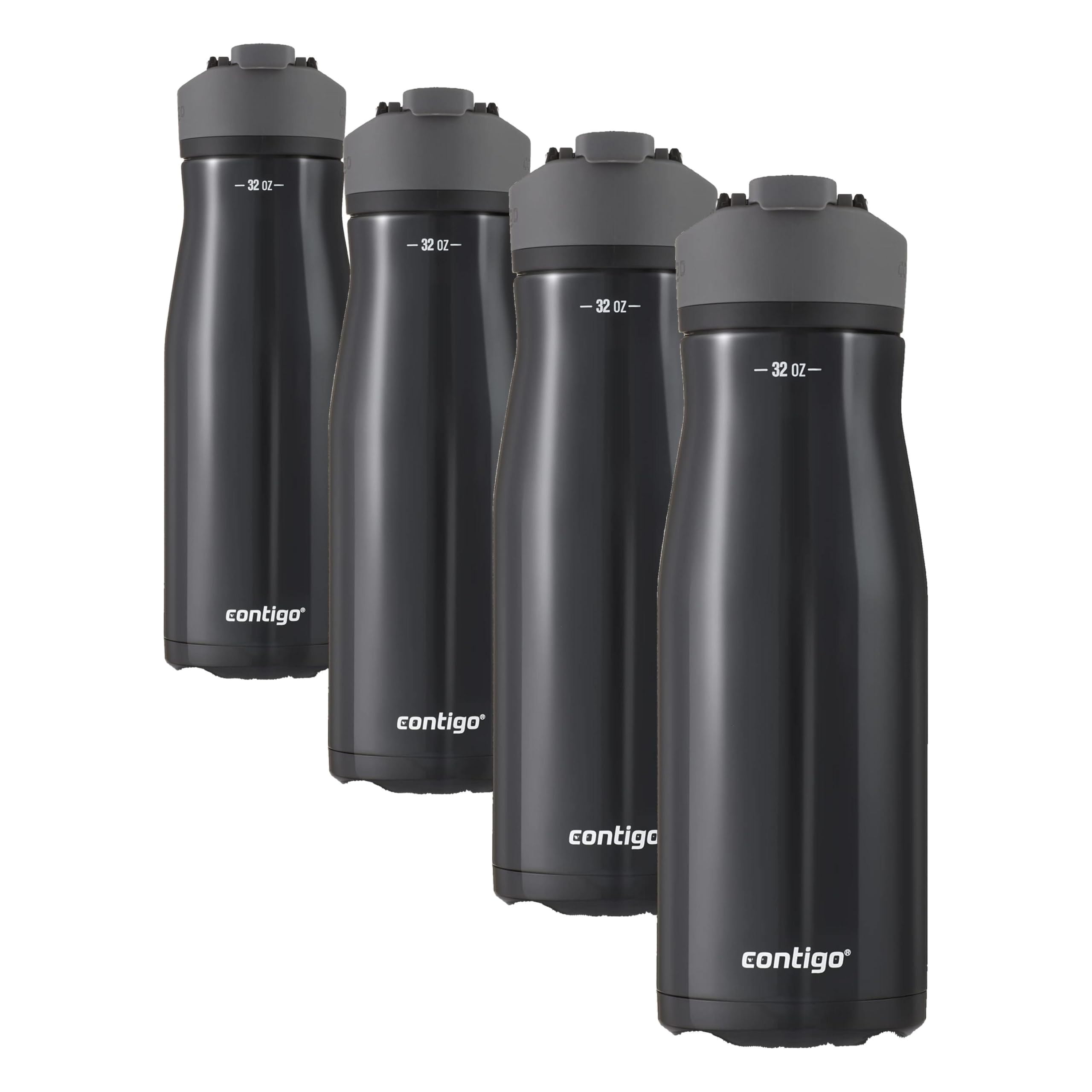 Contigo AUTOSEAL Water Bottle, 32oz | Licorice | For Outdoor Activities | Pack of 4
