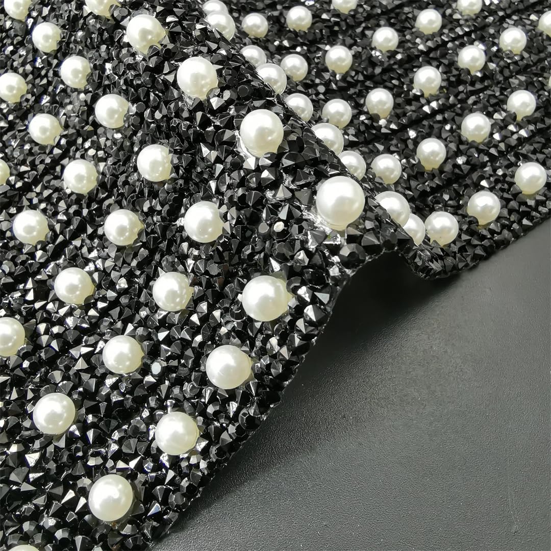 24X40cm Perla Glitter Multicolore Resina Strass Mesh Trim Cristallo Tessuto Foglio Strass Nastro Applique Per Abiti Artigianato E Borse
