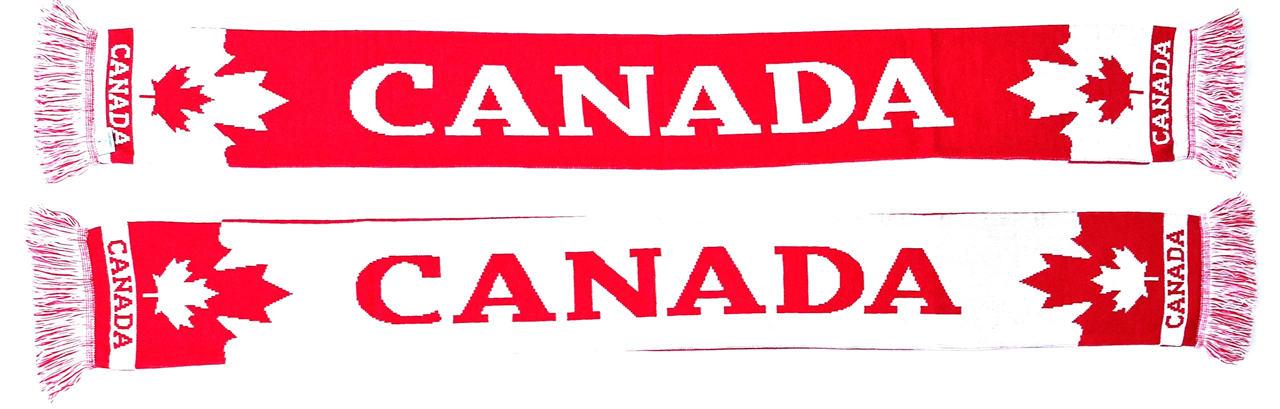 Bufanda de punto de fútbol de Canadá (hoja de arce)