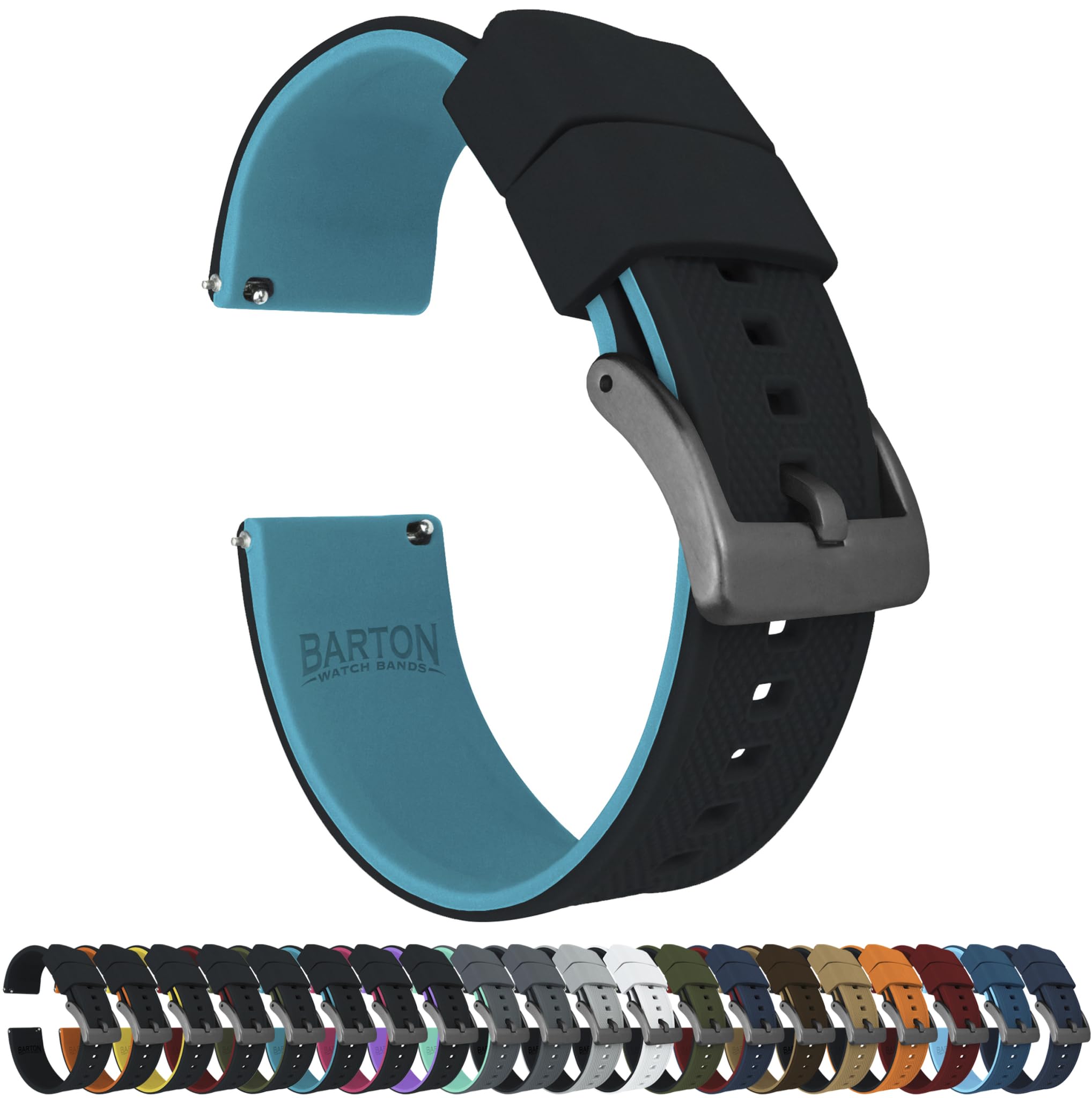 BARTON Elite Silicone Watch Bands - Gold Buckle Quick Release