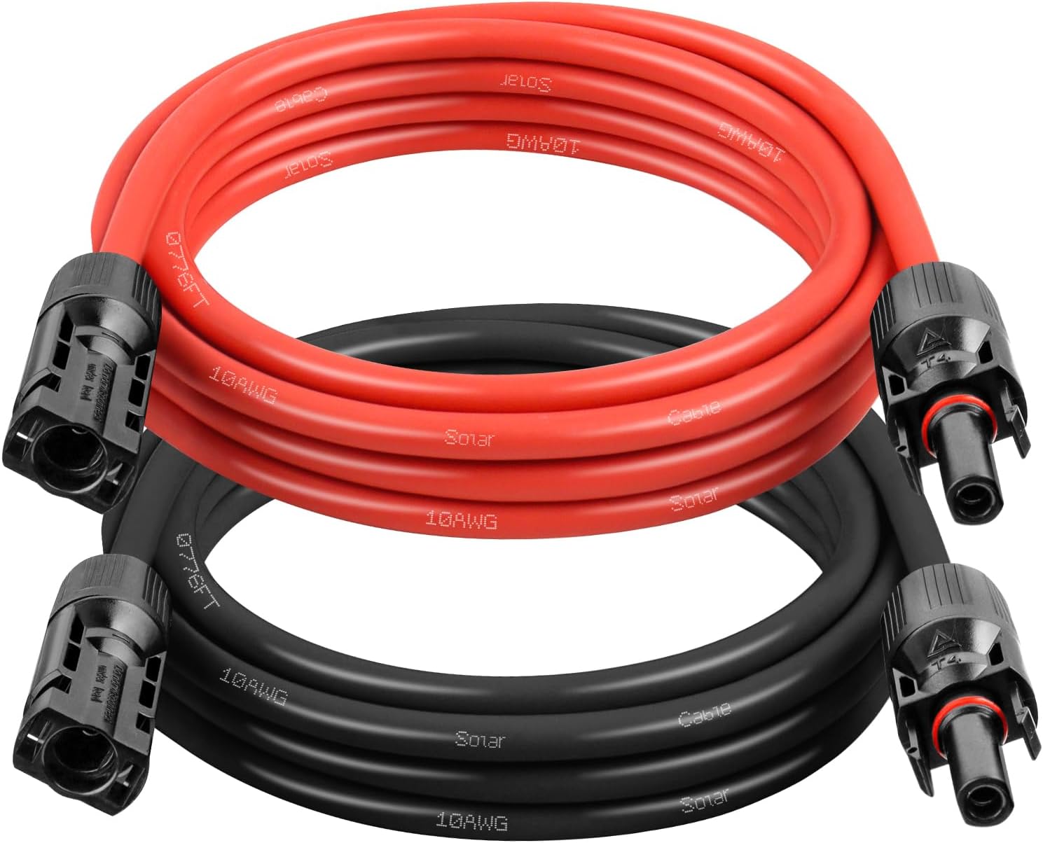 XRDS -RF Solar Extension Cable 8AWG 150FT 2-Pack (Red + Black), PV Wire with Male/Female Solar Connectors, Weatherproof Solar Panel Wire for RV, Boat, Inverter, Off-Grid Systems