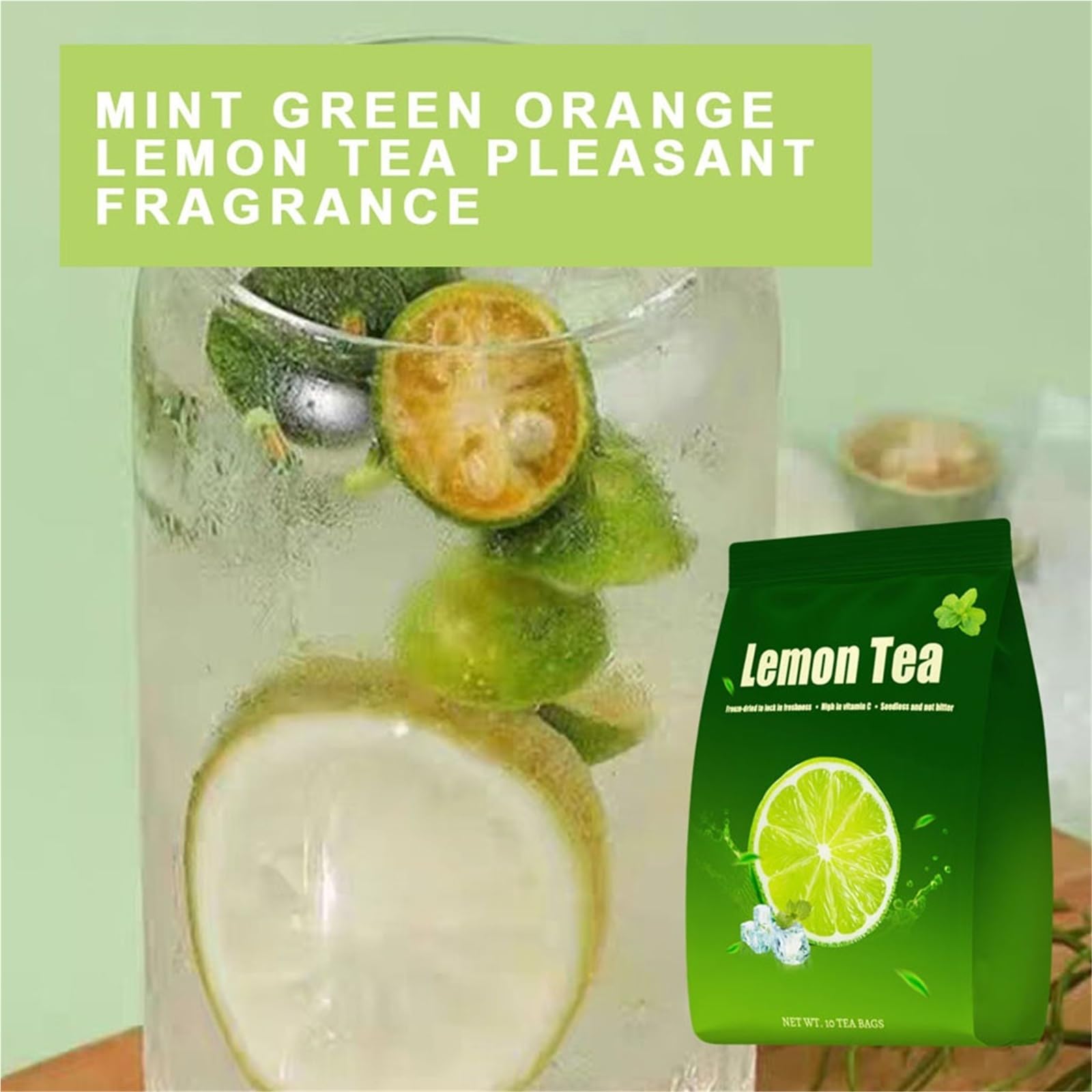 Herbata Detox Lemon Mint – Naturalna Herbata Ziołowa O Lekkim Smaku, Idealna Do Codziennego Orzeźwienia I Oczyszczenia Ciała, Bez Kofeiny(3PCS)