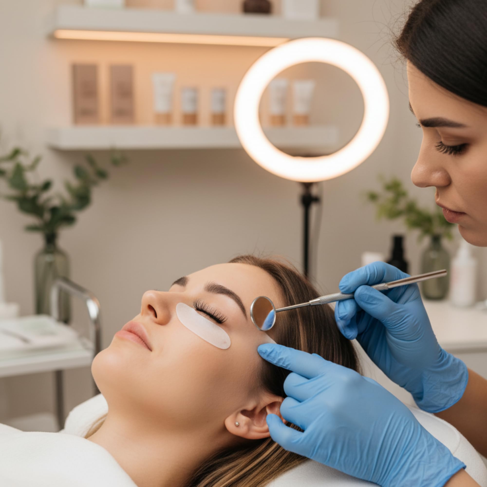 Espejo dental de acero inoxidable para dentista, boca y extensión de pestañas