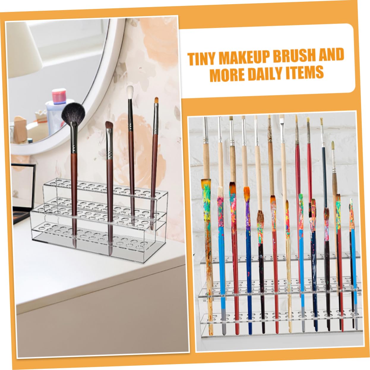 NUOBESTY 2pezzi Portapenne in Plastica Trasparente Da Organizer Da Scrivania Espositore Per Penne e Matite Portapenne Multiforo Per Nail Art e Piccoli Oggetti
