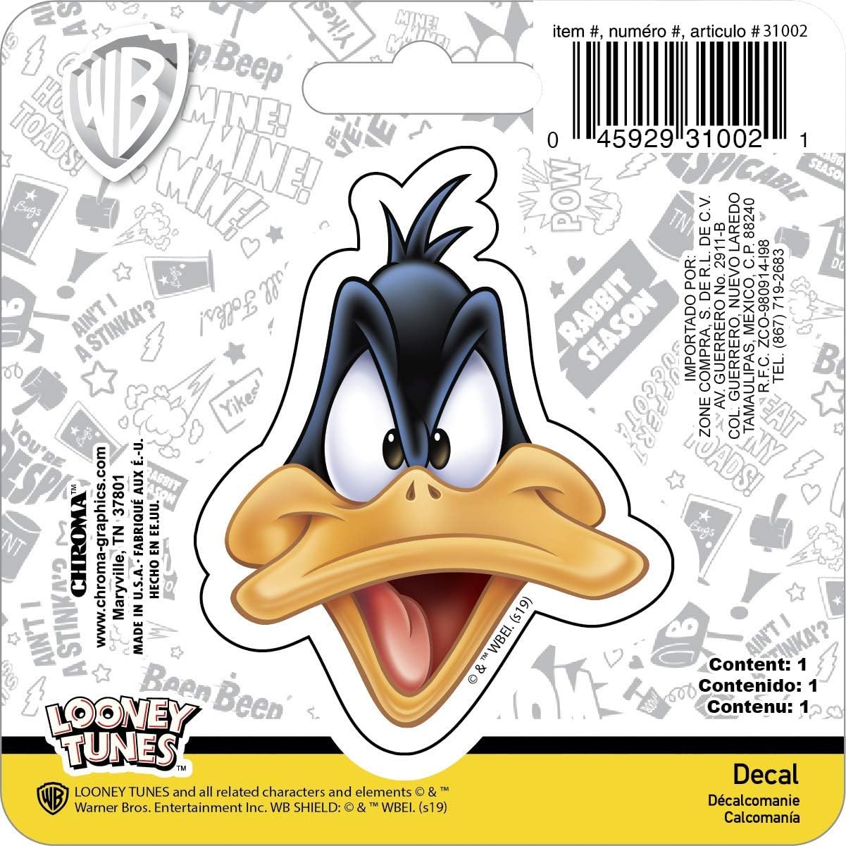Amazon.com: Chroma Graphics WB Daffy Duck 4X4 Vinyl Decal : Automotive