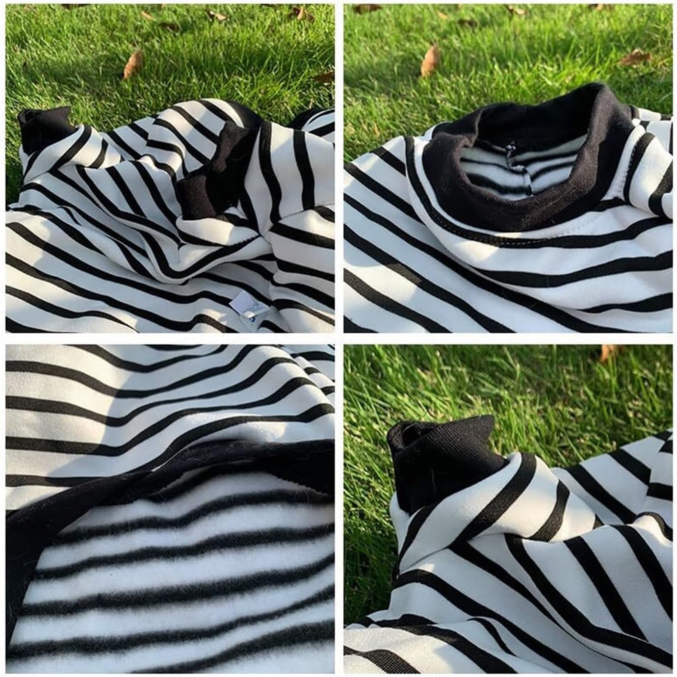 Warm Fleece Dog Hoodie for Medium Large Dogs, Soft Hooded Coat Jacket for Autumn Winter Cold Weather, Stripe with Bear Design(5XL)