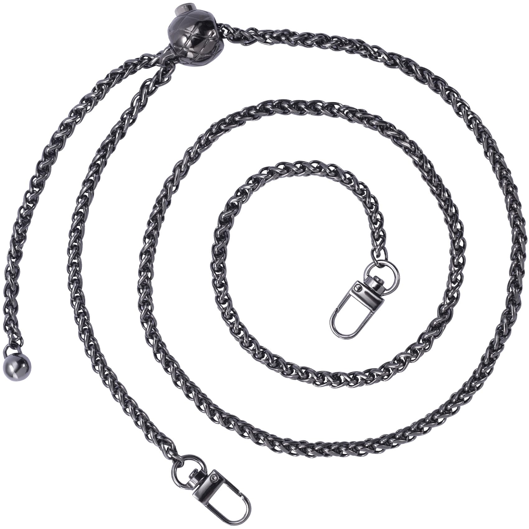 Chaîne de sac à main noire fine et extra longue de 122 cm