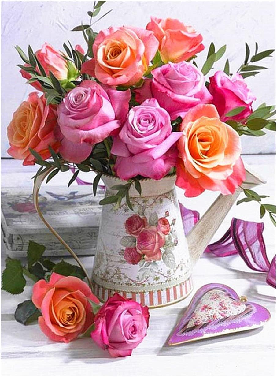 NAHUIGOOD Cross Stitch Kits for Adults, Stamped Cross Stitch Kits for Beginners, Needlepoint Cross-Stitch Patterns Embroidery Kits Arts and Crafts for Home Decor Roses11Ct50X70Cm